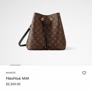 Louis Vuitton NéoNoé MM in Brown Monogram with Black Strap